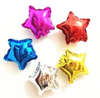50pcs/množstvo 5 palcový päť-špicaté hviezdy tvarované fóliové Balóniky Hélium Kovové čisté farebné balóny Svadby, narodeniny, party dekorácie