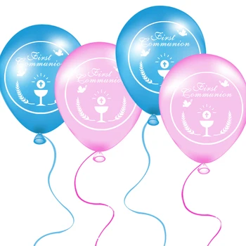 50pcs na Prvé Sväté Prijímanie Balóny,1. sväté prijímania, party dekorácie, 10 palcový Ružová Latex Hélium Balóniky, Prijímanie Balóny