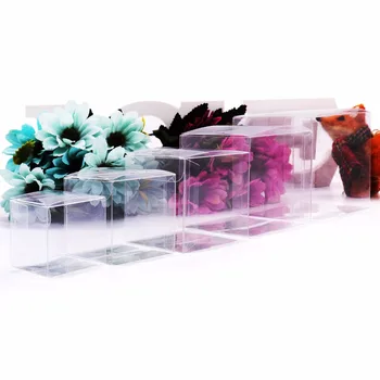 50pcs PVC Transparentné Candy Box Svadobné Vianočný večierok Dodávky Držiak Čokoládové Cukrovinky Boxy Prípade Sweet Candy Tašky /šperky