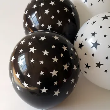 50pcs/veľa 12 palcový Star balón čierna biela farba Klasické globos Strana navrhne Vysokej kvality