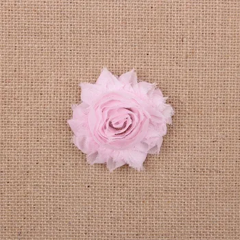 50pcs/veľa 15colors Módny, Elegantný Ošumelé Šifón Kvety Pre Detské Vlasy Príslušenstvo 3D Rozštiepené Textílie Kvety Pre Čelenky