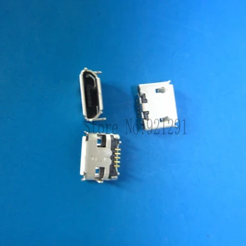 50pcs/veľa 4 nohy DIP 5P SMD Micro USB Konektor V8 Port Nabíjanie Socket Micro USB Konektor Big Horn