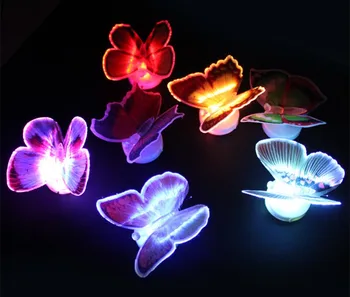 50pcs/veľa Farebné Optický Led Nočného Motýľa Lampa Flash Osvetlenie, Dekorácie, Party, Vianočné Dodávky Nightlights