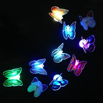50pcs/veľa Farebné Optický Led Nočného Motýľa Lampa Flash Osvetlenie, Dekorácie, Party, Vianočné Dodávky Nightlights