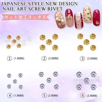 50PCS/VEĽA Japonskom štýle nový dizajn, okrúhly tvar nechtov umenie skrutkovací nit