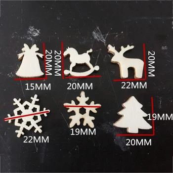50pcs/veľa Vianočné Dekorácie Vzory Remesiel Prírodného Dreva Vianočné Ozdoby Sobov Strom Snehové Vločky, Hojdací Kôň