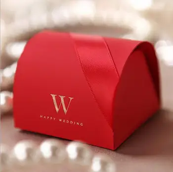 50pcs/veľa Červené Svadobné Koláčiky Box čokoláda boxy Casamento Svadobné Zdvorilosti A Dary svadobné dekorácie centerpieces