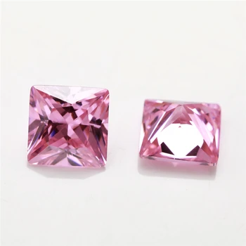 50Pcs Štvorcového Tvaru Princezná Rez 5A A20 Ružovými Zirkónmi Kameň 2x2-15x15mm Syntetické Drahokamy CZ kameň Pre Šperky