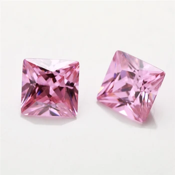 50Pcs Štvorcového Tvaru Princezná Rez 5A A20 Ružovými Zirkónmi Kameň 2x2-15x15mm Syntetické Drahokamy CZ kameň Pre Šperky