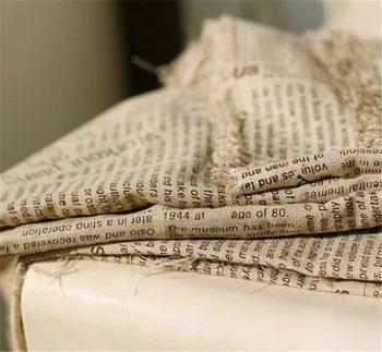 50x150cmZakka Európy Vintage retro noviny bavlnená posteľná bielizeň Textílie Vrecoviny pre Šitie Textilných Prešívanie Diy pre vankúš opony Kabelku