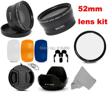 52mm fisheye širokouhlý makro filter + clona + UV Filter pre Nikon D7000 D5200 D5100 Všetky 52mm, priemer objektívu