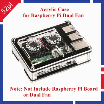52Pi Nové Plátky, 9 Vrstiev Akryl Prípade Poľa pre Raspberry Pi 3/2 Model B / Dual Fan Dvojité Chladenie Ventilátory Chladič (neobsahuje)