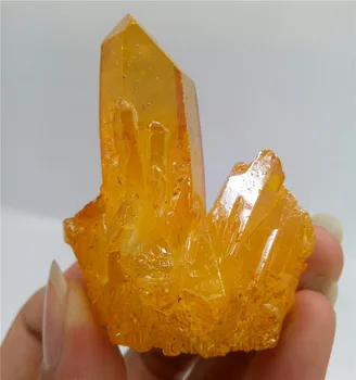 54 g pokovovanie orange aura anjel crystal klastra reiki prírodné orange kremeň kameň klastra uzdravenie doprava Zadarmo