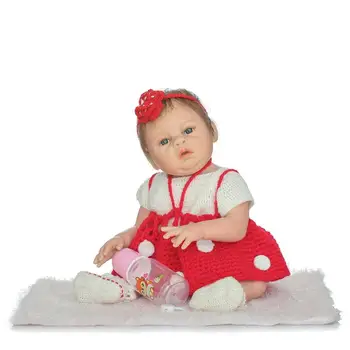 55 cm Nového Arrivel Plný silikónové telo znovu sa narodiť dievča baby doll hračky novorodenca princezná deti doll móda darček k narodeninám dievčatá brinqued