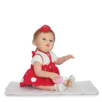 55 cm Nového Arrivel Plný silikónové telo znovu sa narodiť dievča baby doll hračky novorodenca princezná deti doll móda darček k narodeninám dievčatá brinqued