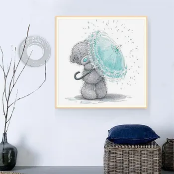 5D Diamond Teddy Bear Maľovanie Drahokamu Diamant Farby Cross Stitch Obývacia Izba, Súpravy na Vyšívanie, DIY Diamond Výšivky