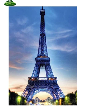 5D DIY Diamond Maľovanie Cross Stitch Effiel Tower Obrázok Vzor Kamienky Mozaiky Výšivky Súpravy Paríž Pôdy Známky Stenu Decor