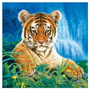 5D DIY Diamond Maľovanie Tiger Roztomilý Zvierat Lesa Diamond Mozaiky Auta Stick Drahokamu kolo Plné Diamond Výšivky Cross Stitch