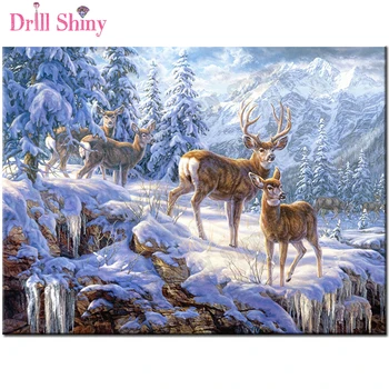 5D diy Diamond Výšivky zime plné Diamond Maľovanie elks,sneh wall art Cross Stitch,Diamant Mozaika Kamienkami dekor