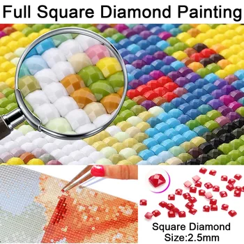 5D DIY Námestie Plné Diamond Obraz 