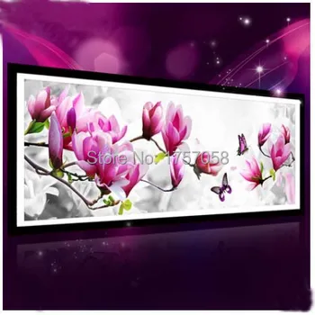 5D mozaikové umenie výšivky kvet diamond maľovanie kolo drahokamu cross stitch diamond výšivky magnolia olejomaľba remeslá
