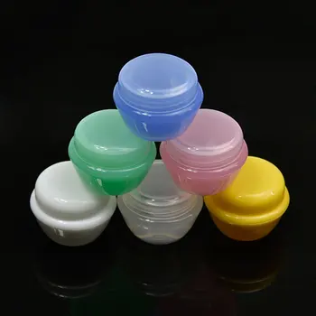 5g*5 ks biela/ružová/clear/modrá/zelená/žltá 6colors Kozmetické Sub Cestovné Fľaše, Plastové Prázdne make-up Krém Kontajner Hrniec Jar