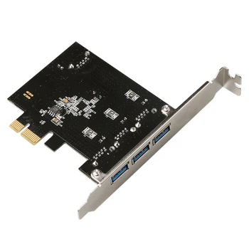 5Gbps PCI Express Radič Karty PCI-E, 3 Vonkajšie A 1 Vnútorný USB 3.0 Typ A Samica Porty Rozširujúca Karta ROZBOČOVAČ pre Stolné PC