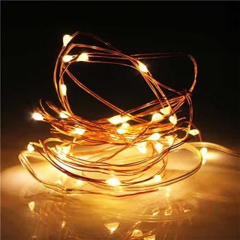 5M 50 LED Batérie Prevádzkované LED Medený Drôt String Svetlá na Vianočné Girlandy Strany Svadobné Dekorácie Vianočné Rozprávky Svetlá