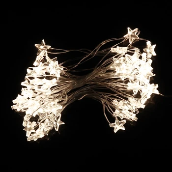5m 50 LED Vodotesný Hviezdy Medený Drôt Víla String Svetlá na batériový Vianoce Svadba Dekor L15