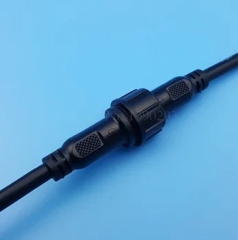 5Pairs 4Pin 20AWG/0,5 mm Black IP65 Vodeodolný LED Pásy Konektor Kábla 20 cm OD 6 mm