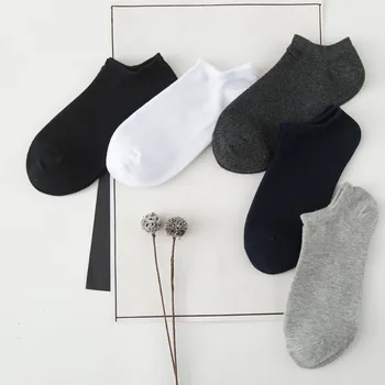 5pairs/veľa Jar Leto Mužov Bavlnené Ponožky Pre mužov Business Bežné Pevné Farby Krátke Ponožky Meias Mužov Ponožky, Papuče 2018