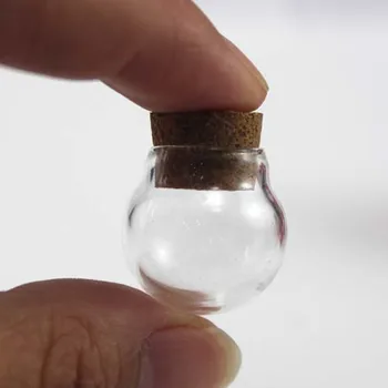 5PC 20 MM sklenenú guľu s korku, sklo svete náhrdelník, sklo svete fľaše, sklo svete terária