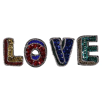 5set Lištovanie Flitrami List Škvrny DIY Korálkové Láska Crystal Appliques Odznak Šiť Na Oblečenie Zdobené Šitie Príslušenstvo TH714