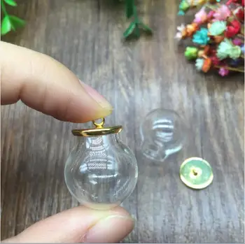 5sets/veľa silver/gold/bronzovej farbe 20*12 mm sklo svete gule, sklenené fľaštičky prívesok sklenenou kupolou krycie sklo náhrdelník prívesky charms