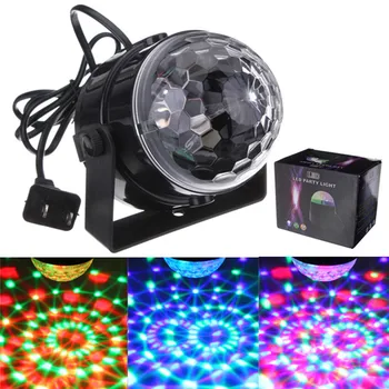 5W RGB LED Crystal Magic Ball Fáze Účinok Svetla Automatické Hlasové Ovládanie DMX Laserový Projektor Disco Party DJ Club KTV Lampa