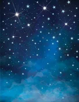 5x7ft Vianočné fotografie pozadie noc modré hviezdy fotografie pozadie pozadie D-6549