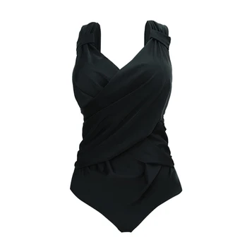 5XL Sexy jednodielne Plavky 2017 Vintage Plus Veľkosť Plaviek Ženy Solid black green Beach Kombinézu Chudnutie Športové plavky
