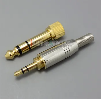 6,5 mm + 3,5 mm Nastavenie Zlato Kryt samec Konektor adaptéra Audio Konektor Pre DIY Spájky Kábel LN003573