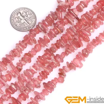 6-7mm čip tvar prírodného kameňa korálky pre šperky robiť :Kyanite,Červená Rhodonite,Turmalín,Larimar Strand 15