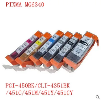 6 atramentu PGI-450BK CLI-451BK C, M, Y, GY 6 FARIEB kompatibilné atramentové kazety pre canon PIXMA MG6340 MG7140 IP8740 tlačiarne plné atrament