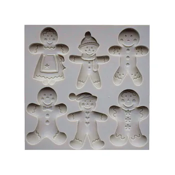 6 Cookies Bábiky, Silikónové Formy, Vianočné Cukru Tortu Formy, Cake Decoration Nástroje, Kuchynské Doplnky SQ1701