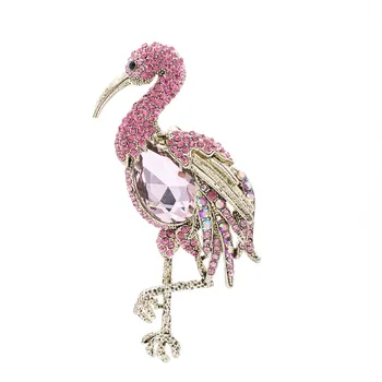 6 Farby Vintage Flamingo Brošňa Pin Drahokamu Crystal Vták Prívesok Ženy, Šperky, Doplnky, 6620