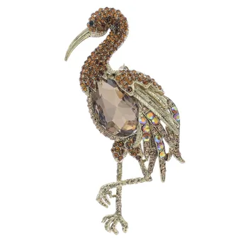 6 Farby Vintage Flamingo Brošňa Pin Drahokamu Crystal Vták Prívesok Ženy, Šperky, Doplnky, 6620