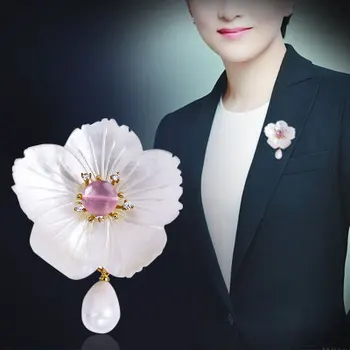 6 farieb vysokej kvality kvet brošňa kolíky módne jednoduché veľké kvety shell eleganciu dievčatá kvapka vody ženy šperky milovníkov darček