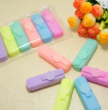 6 Ks/balenie Novinka Pilulku Mini Farebné Cukríky Farebné Zvýrazňovače, Propagačné Značky Darček Písacie potreby