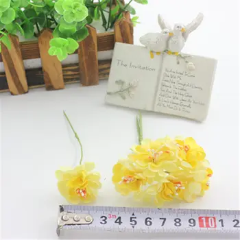 6 KS remeselné materiály veľkoobchod malá slivka kvetinové kytice slnečnice simulácia handričkou holding kvetinová výzdoba
