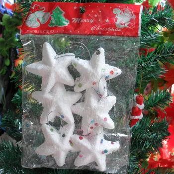 6 ks/veľa snehu star christams strom dekorácie prívesok vianočné dekorácie pre domov okno strana navrhne ornament