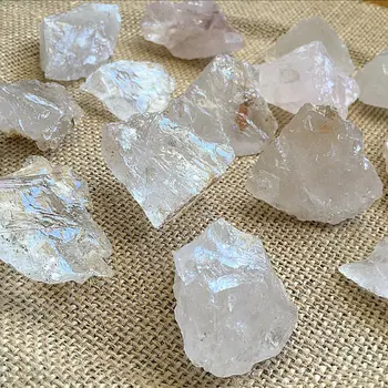 6 kusov Veľké Surové Jasný Kremeň, Drahokam Crystal Crystal Liečenie Reiki Liečenie