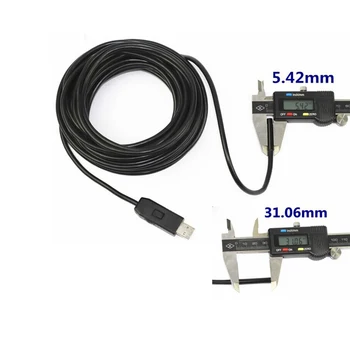 6 Led 5,5 MM USB Endoskop Fotoaparát Vodotesný IP67 Had Inšpekcie Borescope Video Trubice, Rúry USB MINI Fotoaparát S 5M Pevné Kábel