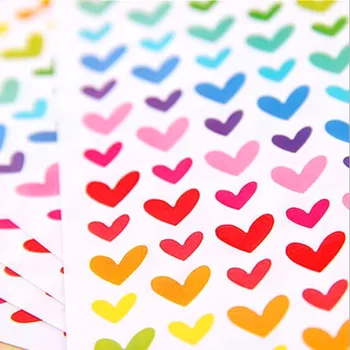 6 Listov/nastaviť Farebné Tesnenie Roztomilý Láska Srdce Dot Päť-špicaté Hviezdy Dekorácie Scrapbooking Papier, Nálepky na kancelárske potreby